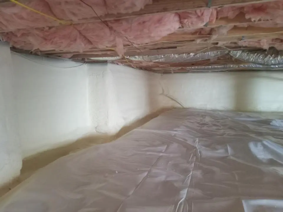Crawl space encapsulation with closed-cell spray foam for Metal Roof Coating in San Fernando